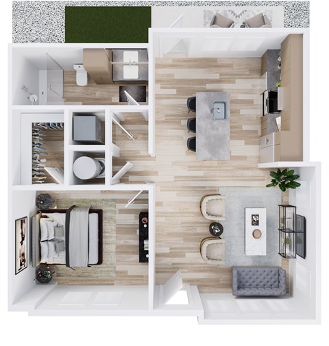 Slate at Fishers District Modern Villas and Townhomes in Fishers, Indiana Sandstone Floor Plan